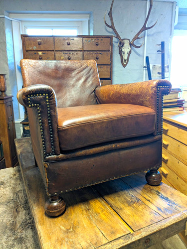 Antique brown leather - antique,
