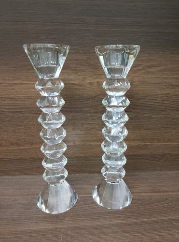 Pair crystal candlesticks - pair, of