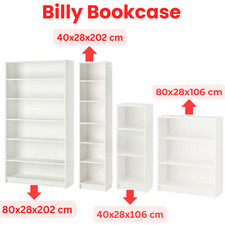IKEA BILLY Bookcase Adjustable Shelf Storage Unit White - Multiple Sizes