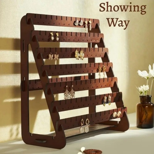 Retro wooden earring holder - retro,