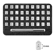 6MM Leather Stamp Alphabet Letter Number Metal Punch Set Carved Hammer Embossing