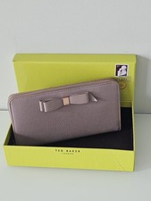 Ted Baker Leather Bow Detail Zip Around Matinee Purse - Pale Pink, Xmas Gift