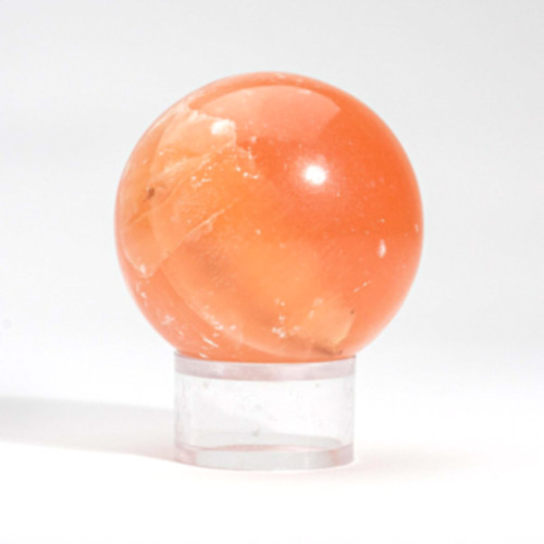 Orange selenite crystal ball - selenite,