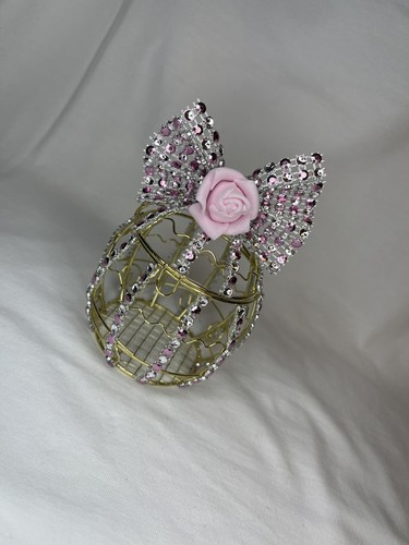 Hand decorated metal bird cage - decorated,