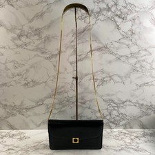 LAUNER LONDON Leather Shoulder Bag Black Auth