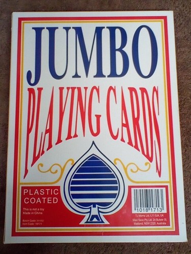 Jumbo playing cards aprox x - playing,