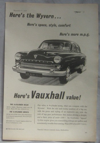 1955 vauxhall wyvern original - vauxhall,