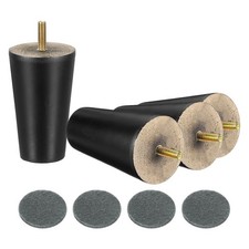 4Pcs Wood Furniture Legs, 3.94" Replacement Furniture Feet,Black