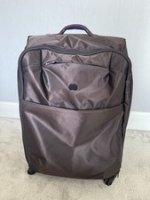 Delsey Soft-shell Suitcase In Dark Purple Check-in Travel Bag Luggage