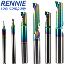 Solid Carbide Single Flute DLC Coated Spiral Router Bit / End Mill For Aluminium