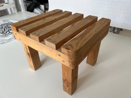 Vintage wooden slatted - , step