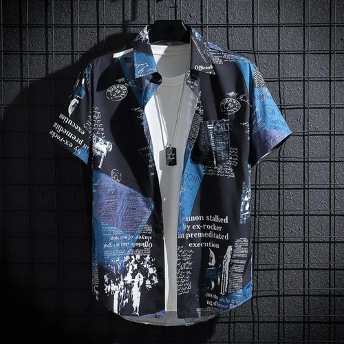 Men hawaiian shirt short - hawaiian,