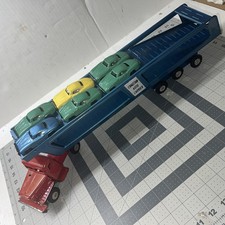 Cragstan Tin toy Car Auto Carrier Truck With 6 Cats Super Rare