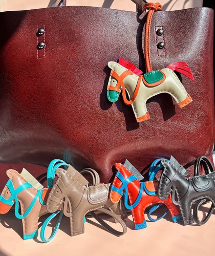 Sheepskin leather horse bag