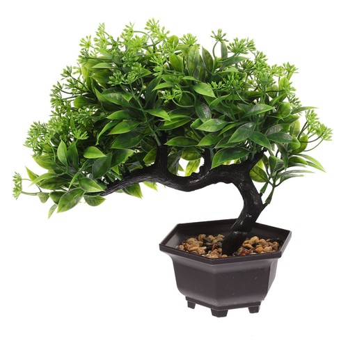 Artificial green bonsai tree - green,