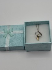 ALEX MONROE TINY BIRD LOOP Pendant Necklace, 925 Silver & Gold Vermeil, BOXED 