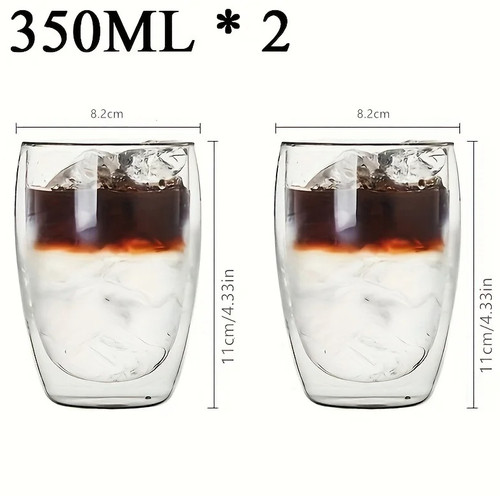 6pcs double wall glass - 2/4/6pcs,