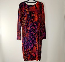Stella Morgan Dress Purple/Orange Long Sleeves New With Tags Size 12
