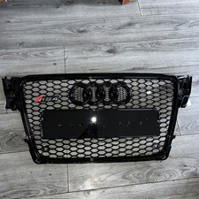 Audi A4 B8 2008-2012 Front Bumper Honeycomb Main Grill Grille + Badge + Rs4