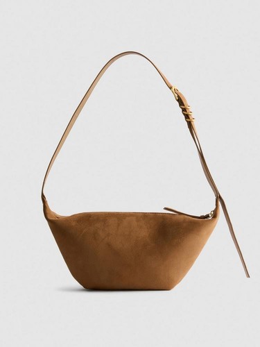Faux suede tan brown sling - suede,