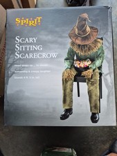 4.5 Ft Scary Sitting Scarecrow Animatronic | Decorations | Animated | Pop-up ...