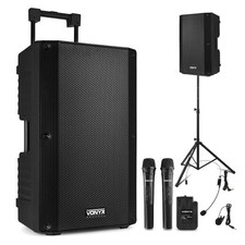 Vonyx Portable PA Speaker System with Wireless Microphone and Bluetooth - VSA