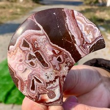 164 gMexican natural lace agate crystal moon sample
