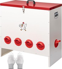 120 lb Extra Large Automatic Chicken Feeder 10 No-Waste Ports Poultry Feeders