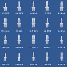 Plastic Barbed Connector Male Thread Pipe Hose Fitting Straight Air Fuel Water