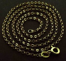 9CT GOLD BELCHER CHAIN 16" 18" 20" 22"SOLID ROUND LINK CURB PENDANT NECKLACE BOX
