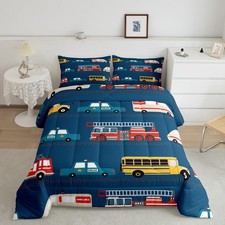 Fire Truck Blue Comforter