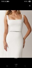 Bridal Wedding Rhinestone Crystal Encrusted Diamante Sash Dress Ivory White Belt