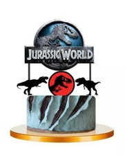 Jurassic World Cake Topper Set Happy Birthday Party Supplies 