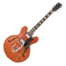 Hartwood Revival Vibrato Semi Acoustic Guitar Burnt Orange