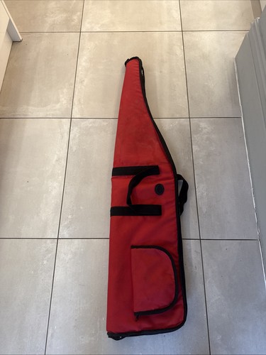 Red padded canvas gun slip - red,