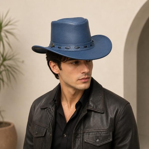 Handcrafted leather cowboy hat - handcrafted,
