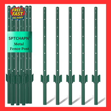 58.5 Inch Sturdy and Durable Metal Fence Post, Pack of 5 for Garden Patio and Ou