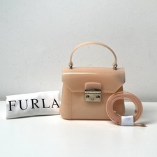 FURLA Candy Bon Bon Mini Crossbody Shoulder Grab Bag Peachy Nude