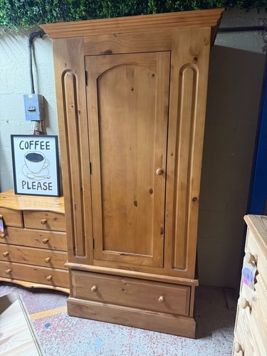 Vintage pine wardrobe - pine,