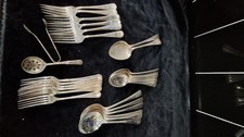 28 old vintage EPNS A Cutlery Items Made In ENGLAND. spoons forks tongs serving 
