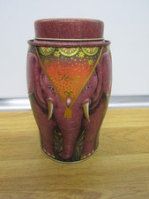 Williamson Elephant Tea Tin Caddy Pink  Orange