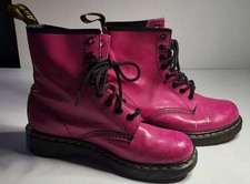 Dr Martens 1460W Boots  Pink Patent Leather Womens Size UK 4 - Free Post 