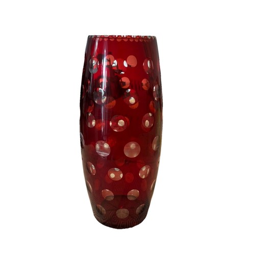 Bohemian red glass vase ruby - glass,