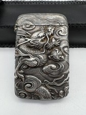 Super Raro antique Argento vesta case Orientale Cina Giappone Drago solid silver