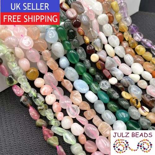 Natural gemstone nugget beads - natural,