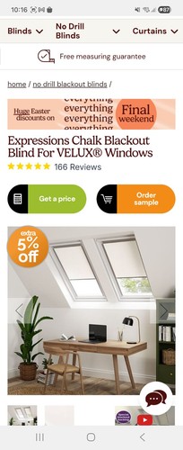 White blackout blinds velux - 2,