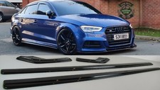 AUDI A3 S3 S-LINE SIDE SKIRTS EXTENSIONS BLADES AND SPATS 16-19 SALOON BODY KIT.