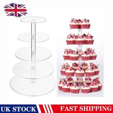 5-Tier Round Acrylic Cupcake Stand Acrylic Display Party Events Bakeries Coffee