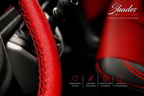 Leather steering wheel cover - leather,