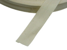 Cotton Herringbone Tape 25mm - Bunting Binding Apron Webbing Sew - NATURAL CREAM